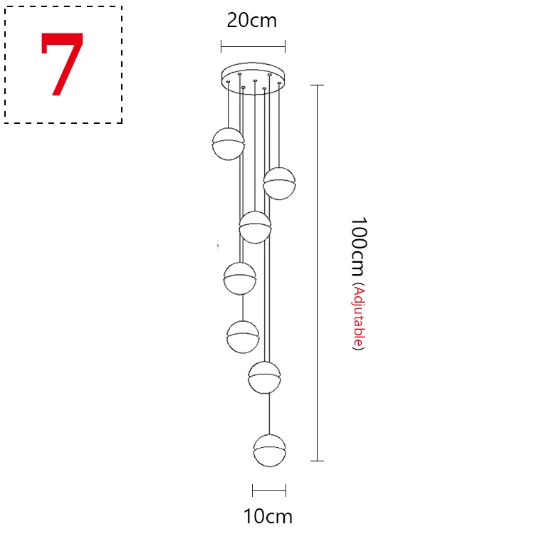 Современный хрустальный стеклянный шар светодиодный подвесной светильник светильники несколько лестничные светильники бар подвесной светильник для отеля Вилла Дуплекс квартиры - Цвет корпуса: 7 Balls
