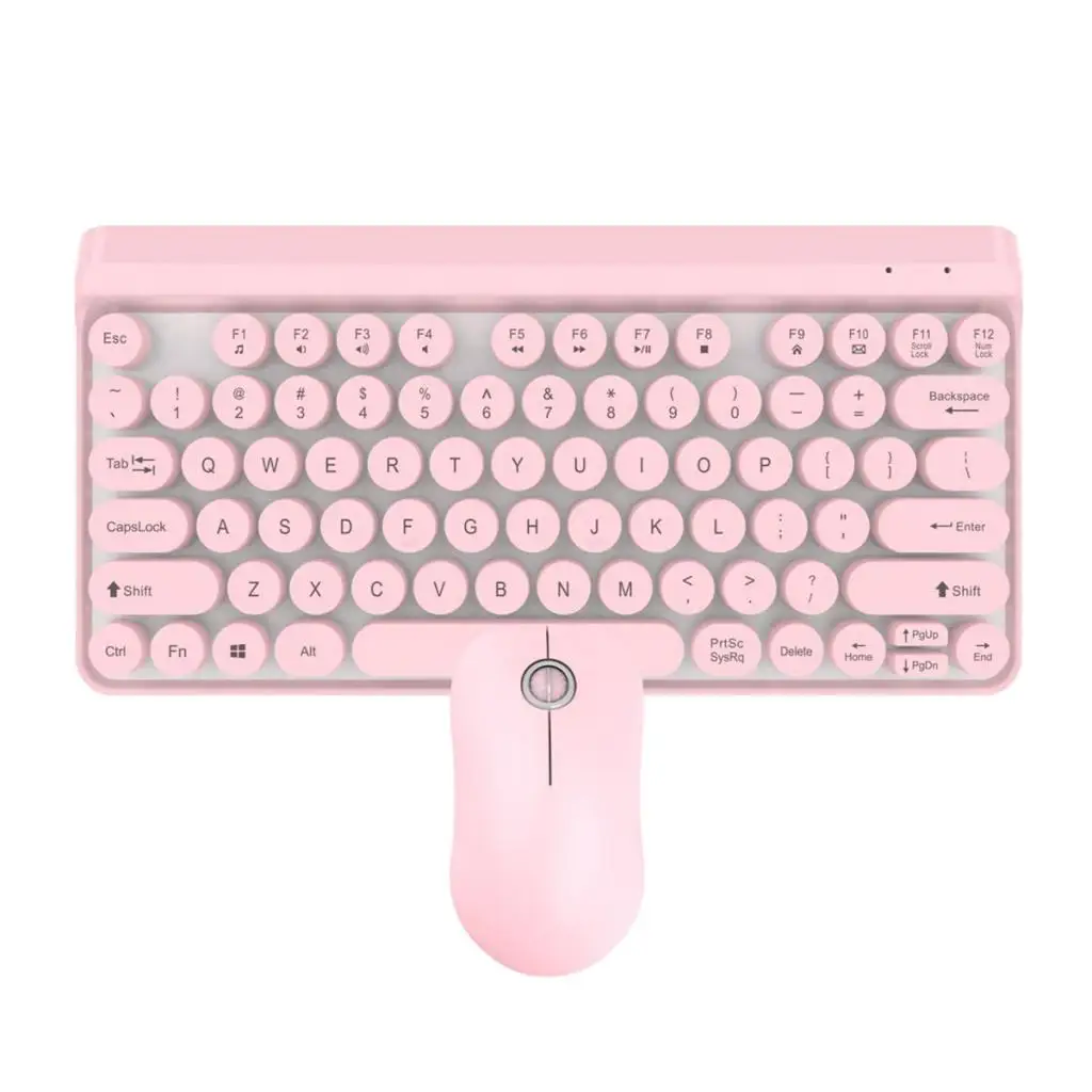 Pink 2,4 г тонкая оптическая беспроводная клавиатура мышь комплект Мини мультимедийная клавиатура мышь комбо набор для Android IOS ПК ноутбук офисные принадлежности - Цвет: Pink