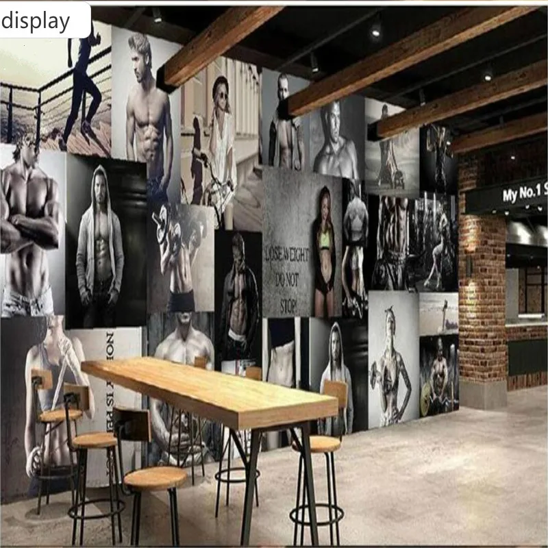 الصالة الرياضية صور خلفيات كمال الاجسام وسيم الجمال الرياضة ورق حائط الخلفية ثلاثية الأبعاد نادي اللياقة البدنية الصناعية ديكور جدارية خلفية ثلاثية الأبعاد wallpapers aliexpress
