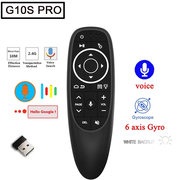 Telecomando Universale Vocale G10s PRO Con Giroscopio A 6 Assi E Apprendimento Infrarossi