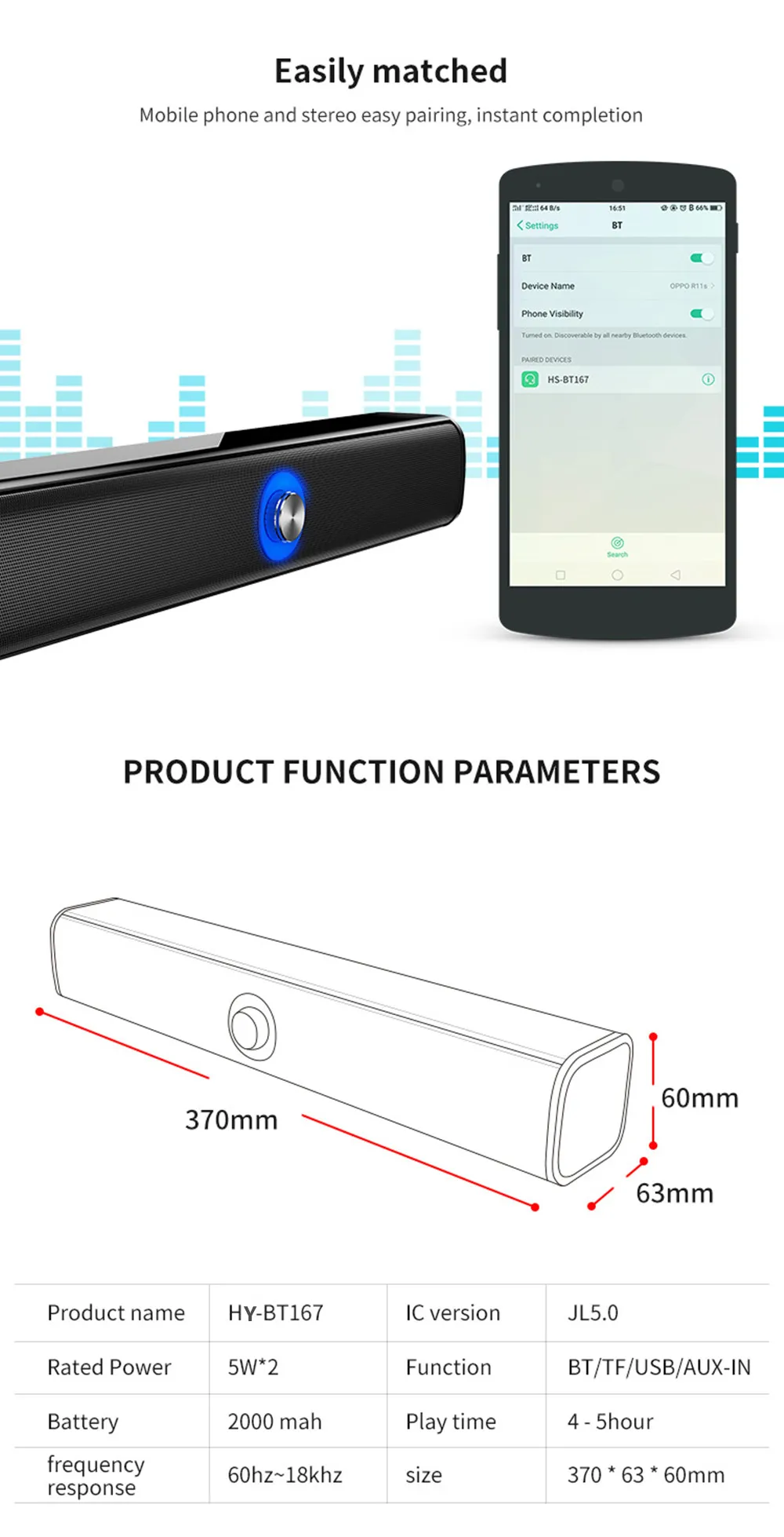 ТВ Колонка Беспроводная Bluetooth Колонка портативный музыкальный плеер стерео Бас Звук Объемный домашний кинотеатр звуковая система полоска динамик