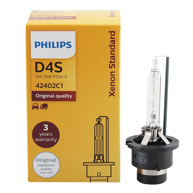 Philips HID D1S D2S D2R D3S D4S D5S 35W ксеноновый стандарт 4200K Авто оригинальная автомобильная лампа OEM Замена обновления, 1X