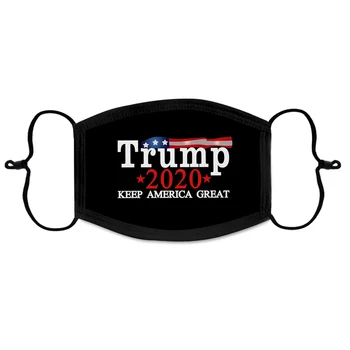 

Hot 3D printing USA Flag Trump Design black mask dust-proof hanging ear mask spoof cross-border breathable mask custom LOGO