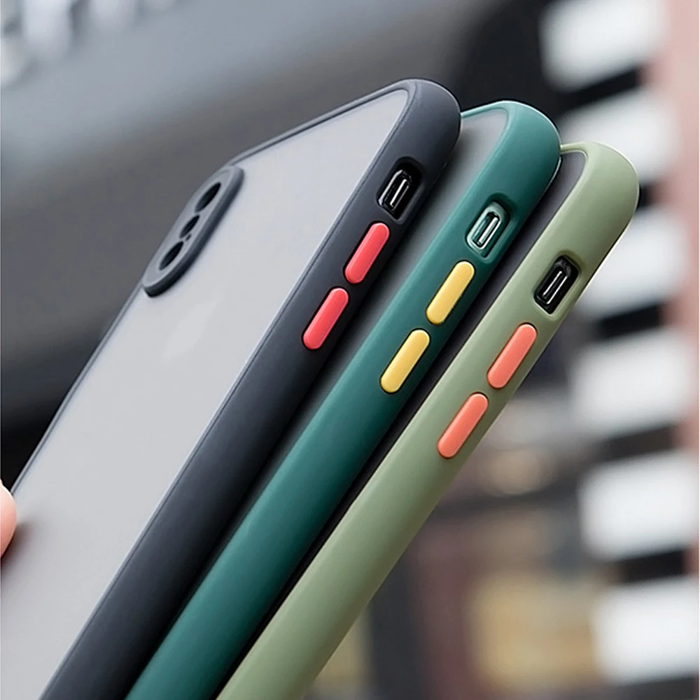 Роскошный противоударный чехол для iPhone 11 Pro Max Защита камеры матовый X xs max xr 8 7 6 6s