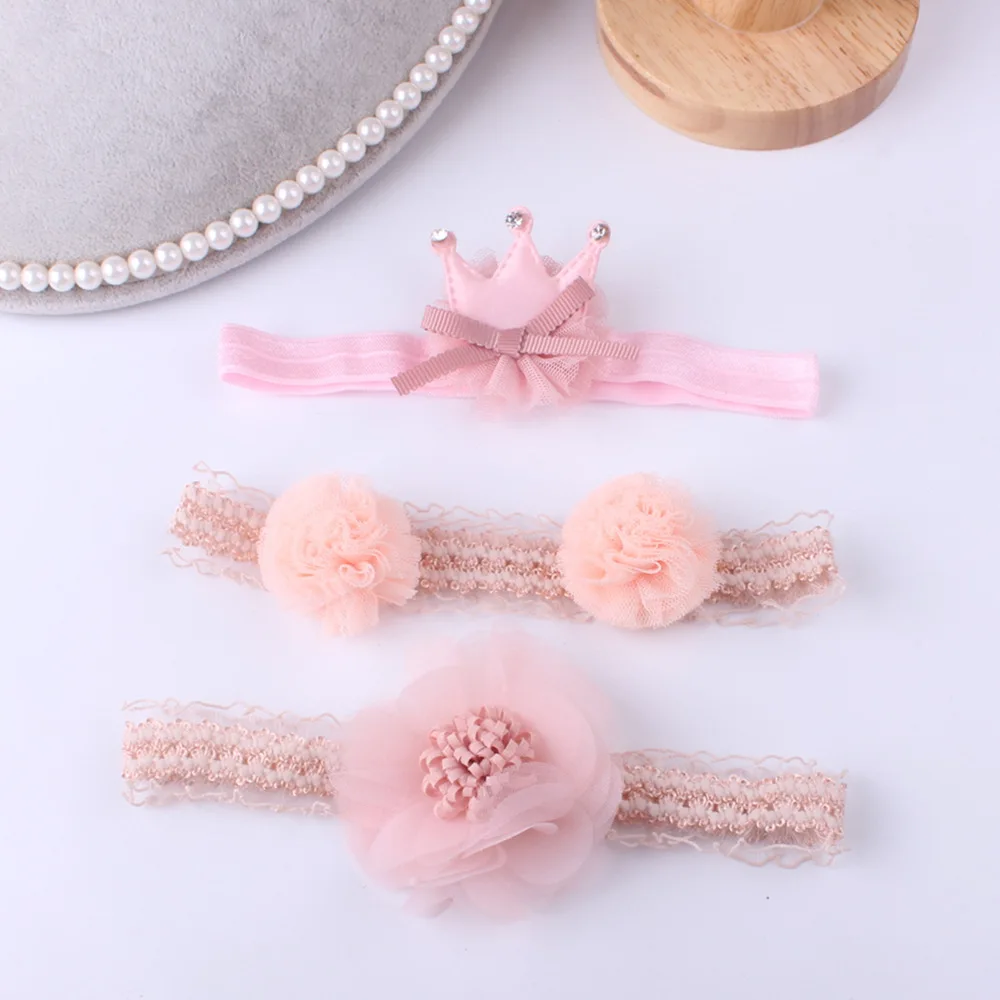 3pcs Set Lace Flower Baby Girl Headband Set Elastic Newborn Hair Accessories Girls Bebe Bowknot Hairband Toddler Kids Baby Accessories Aliexpress