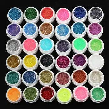 

36Pots White Jar Pure Color Nail Art Gel Paint Gel Tips DIY Decoration Factory Price Painting LED&UV Gel Paint