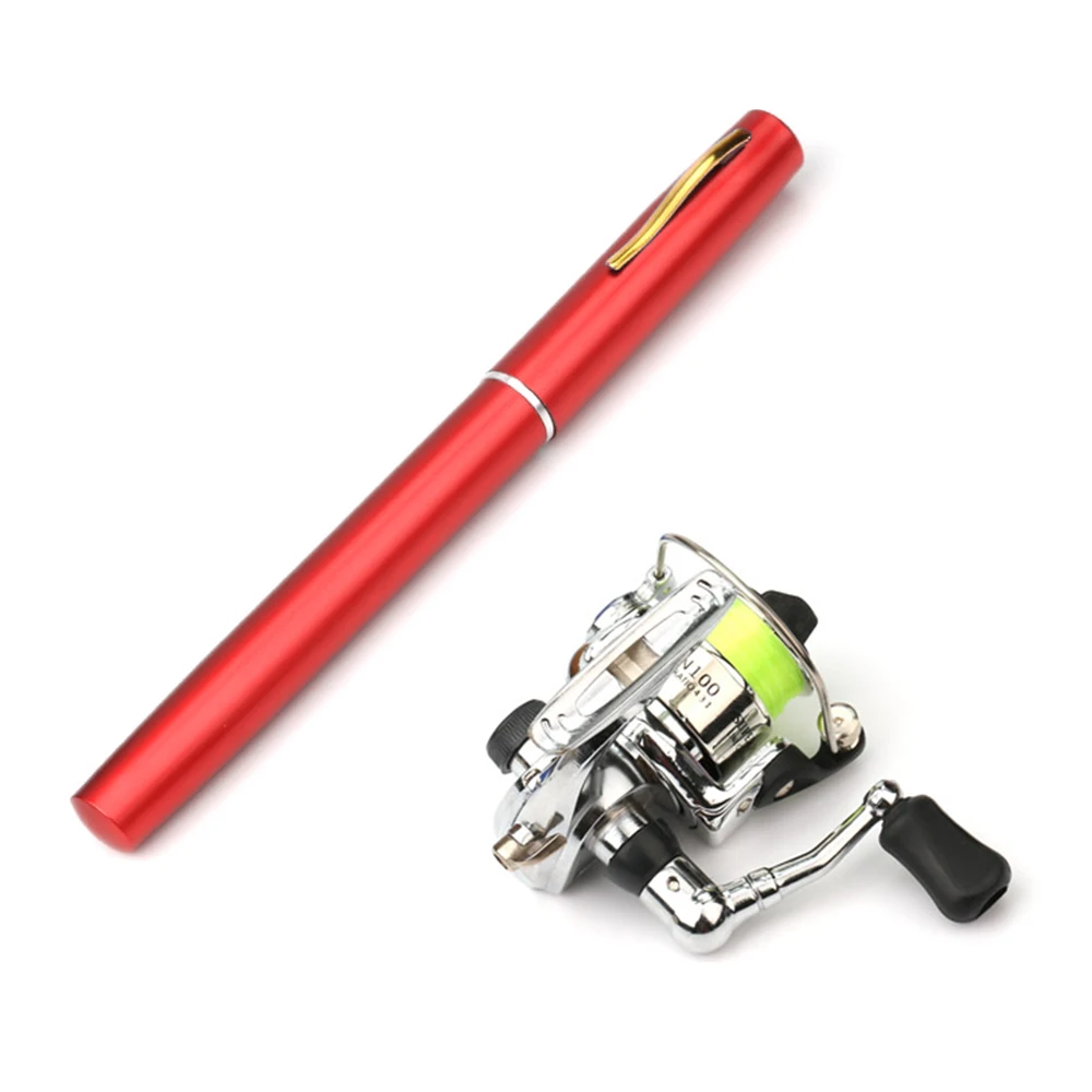 Portable Pen Fishing Rod Reel Combo Set Mini Pocket Collapsible Fishing Pole  Kit Telescopic Fishing Rod + Spinning Reel Combo Kit