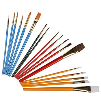 

25Pcs Assorted Sizes Soft Multifunctional Wool Fiber Artists Paint Brushes Set for Acrylic Oil Watercolour Oil Drawing Kit