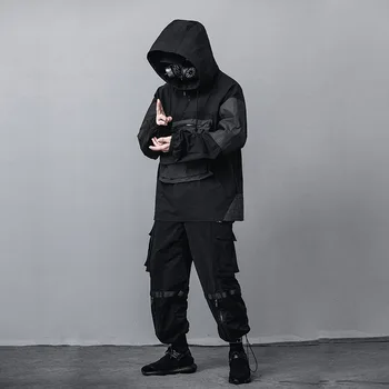 

2020 Spring Japanese Workwear Sweater Men's Big Pocket Hooded Loose Functional Wind Jacket Tide Brand Jacket