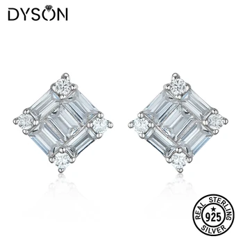 

Dyson 925 Sterling Silver Earrings Zirconia Delicate Square Simple Fashion Stud Earrings As Gift For Women Girls Fine Jewelry