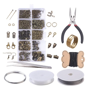 

Earrings Crafts Hook Findings DIY Accessories Repair Tool Jewelry Making Supplies Kit With Box Home Metal Practical Jumps Rings