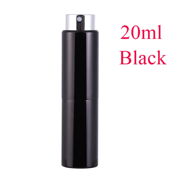 5-20ML metal aluminum Portable Refillable Perfume Bottle Cosmetic Container Empty Spray Atomizer Travel Sub-Bottle liner glass 20ML Black spray