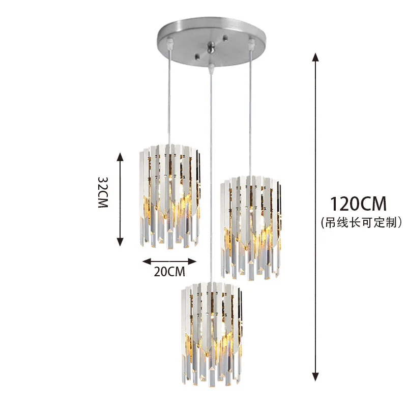 Modern Crystal Chandelier Lighting Dining Room Kitchen Island Bedroom Chain Loft Chandeliers Ceiling GoldChrome Light Fixtures (3)