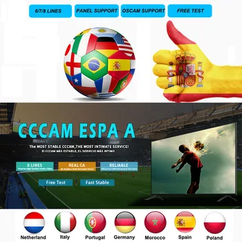 

Europe Cccam A Spain Portugal Germany Netherlands Italy server DVB-S2 1 year 8 line Cccam ESPA A satellite TV receiver