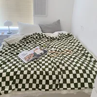 Retro Checkerboard Plaid Throw Blankets 5