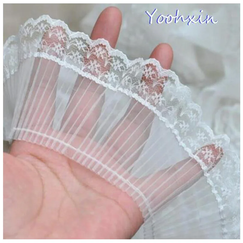 7cm Wide Elegant White Cotton Embroidery Flower Lace Collar Fabric Sewing Applique DIY Fringe Ribbon Trim Women Dress Decor | Дом и сад