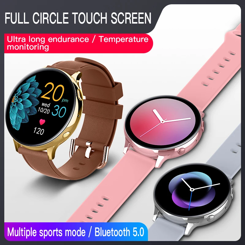 US $29.00 ZQH Bluetooth Smart Watch Full Touch Screen Heart Rate Monitor Body temperature Sports Ladies smartwatch Men For Android IOS