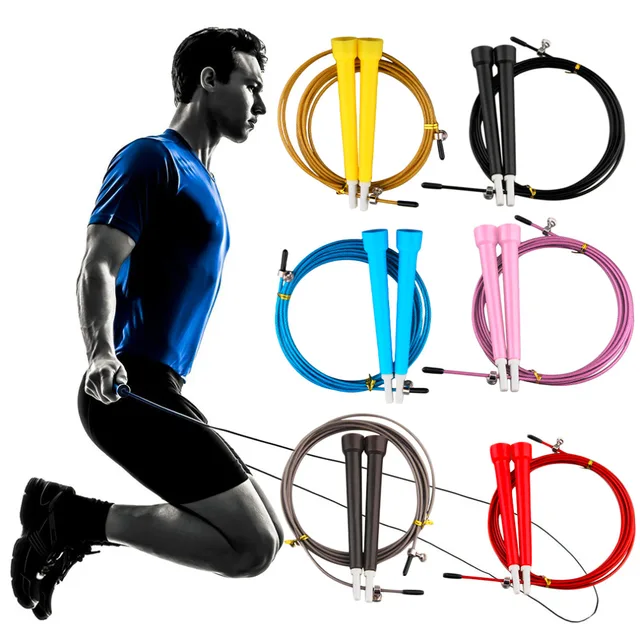 Wire Skipping Rope Length Adjustable Jump Rope Crossfit Fitness Equipment High Speed Aerobic Steel 3m Men