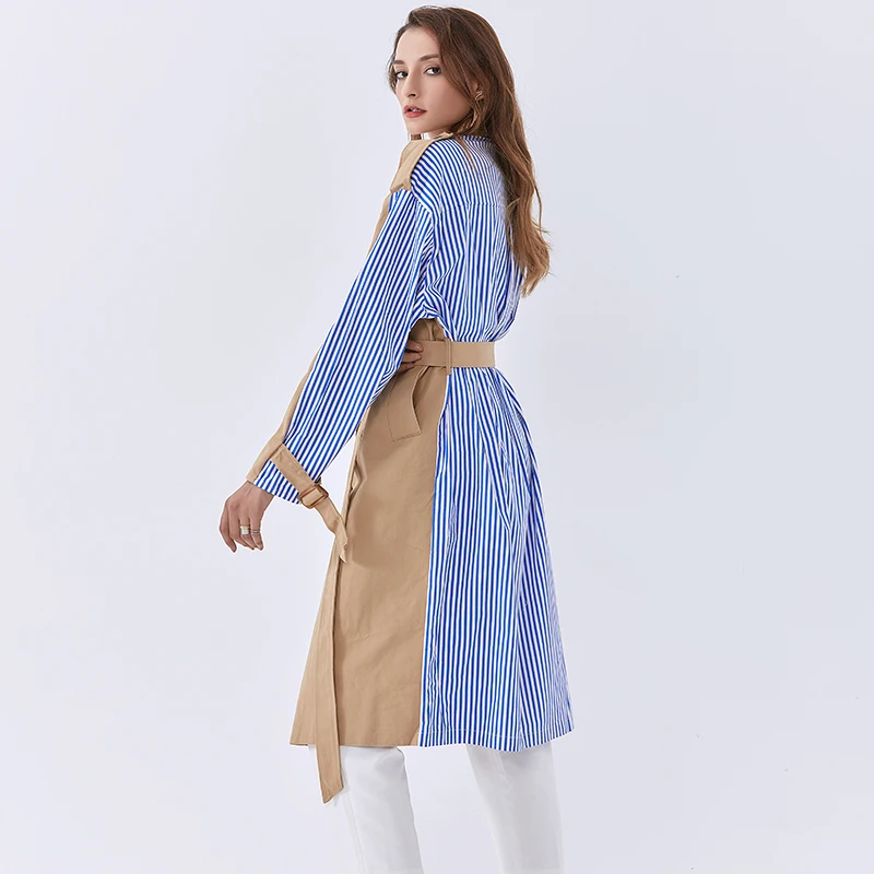 TWOTWINSTYLE Patchwork Stripes For Female