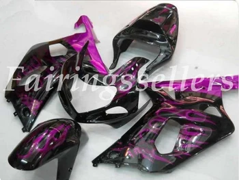 

Injection Molding New ABS Motorcycle Fairings kit Fit For Suzuki GSXR 600-750 K1 2001 2002 2003 01 02 03 Fairings Flame Purple