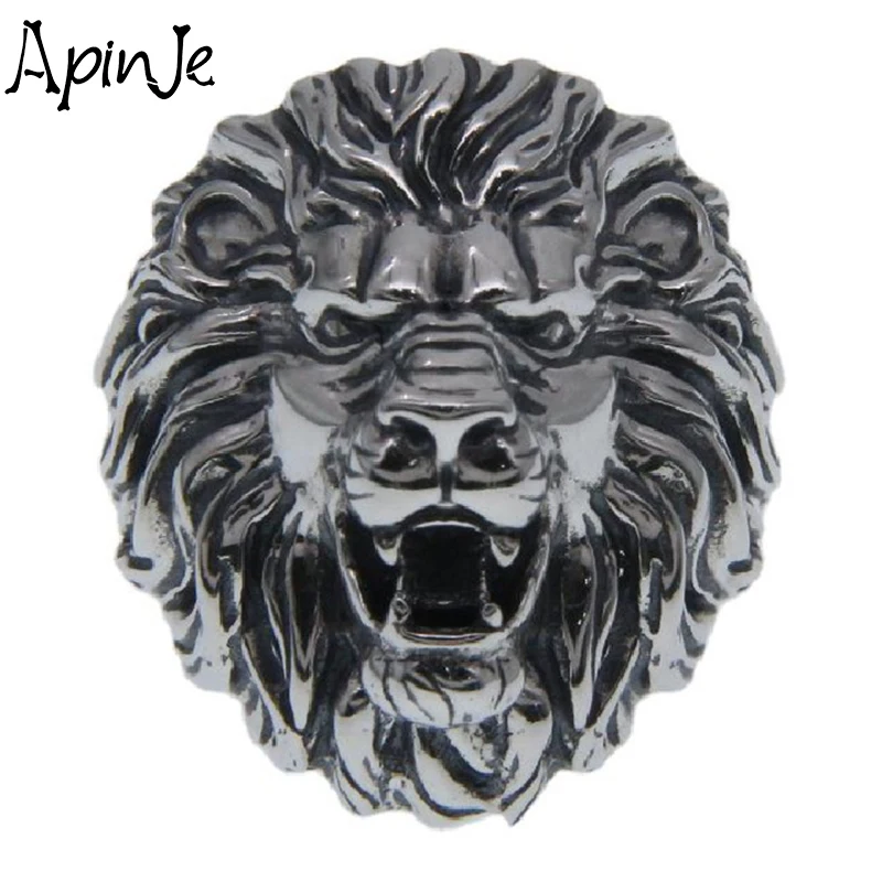 

Apinje Solid 925 Sterling Silver Men Lion Ring Vintage Punk Open Rings for Women Jewelry