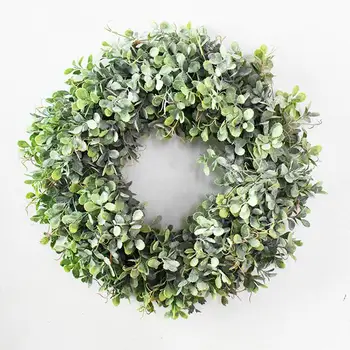 

Artificial Grass Wreath Garland Ring Home Window Showcase Display Hanging Decor