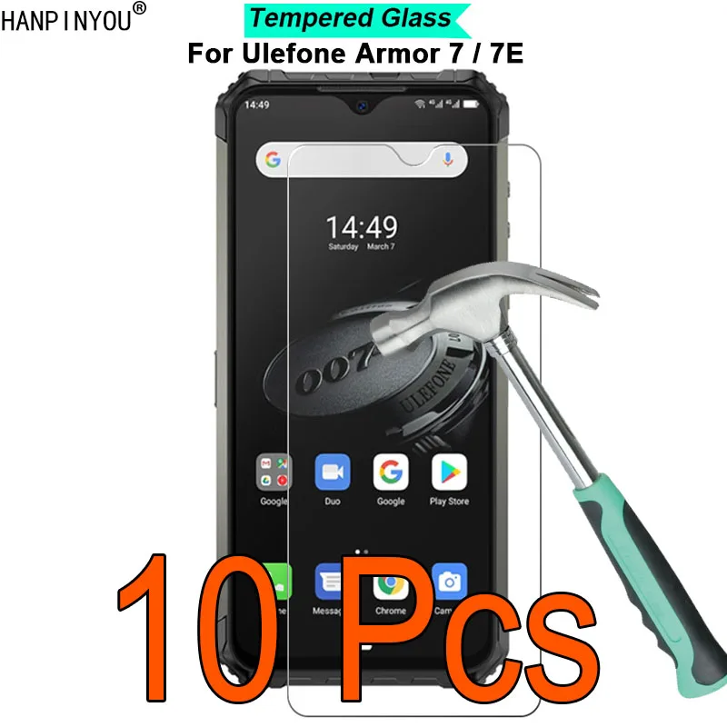 

10 Pcs/Lot For Ulefone Armor 7 / 7E 6.3" 9H Hardness 2.5D Ultra-thin Toughened Tempered Glass Film Screen Protector Guard