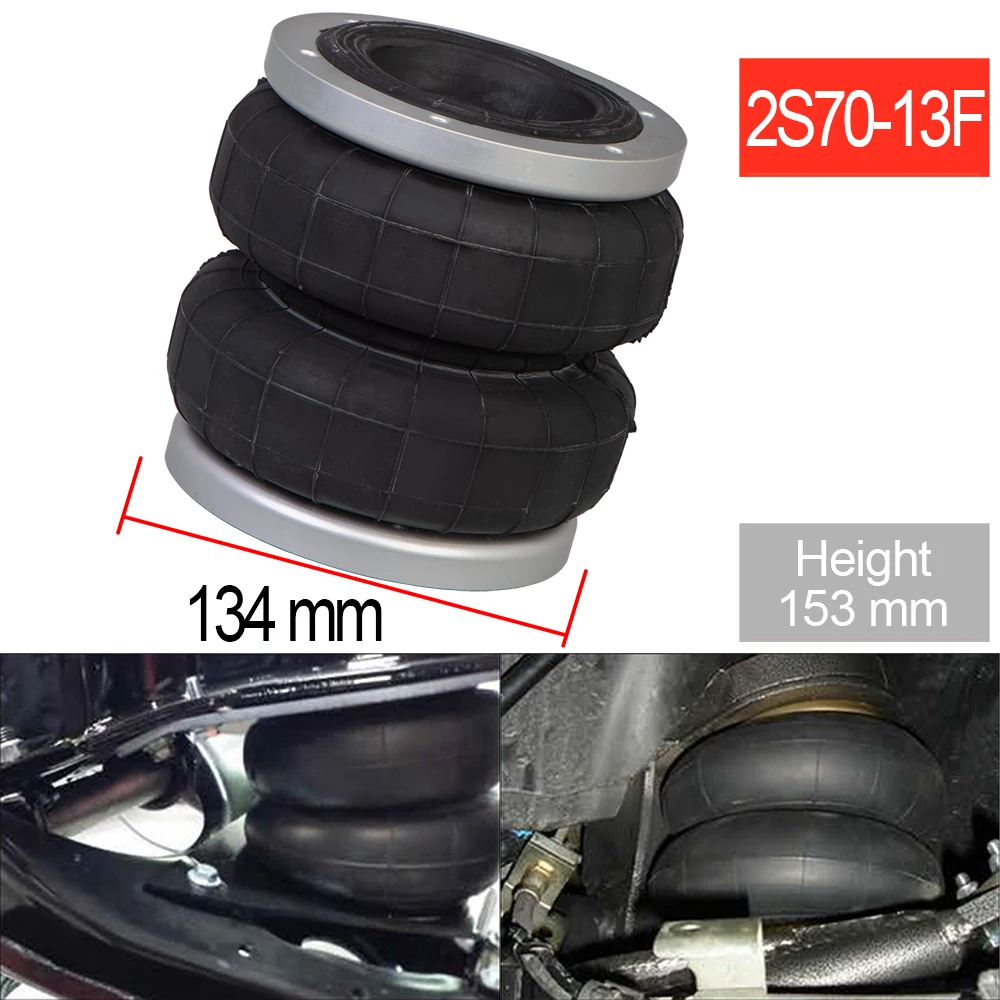 2S70-13F Air ride suspension Double convolute rubber air spring/air bag shock absorber With Open Flange 12v solenoid valve air ride suspension manifold valve with remote controller 0 200psi with ultra thin gauge bar