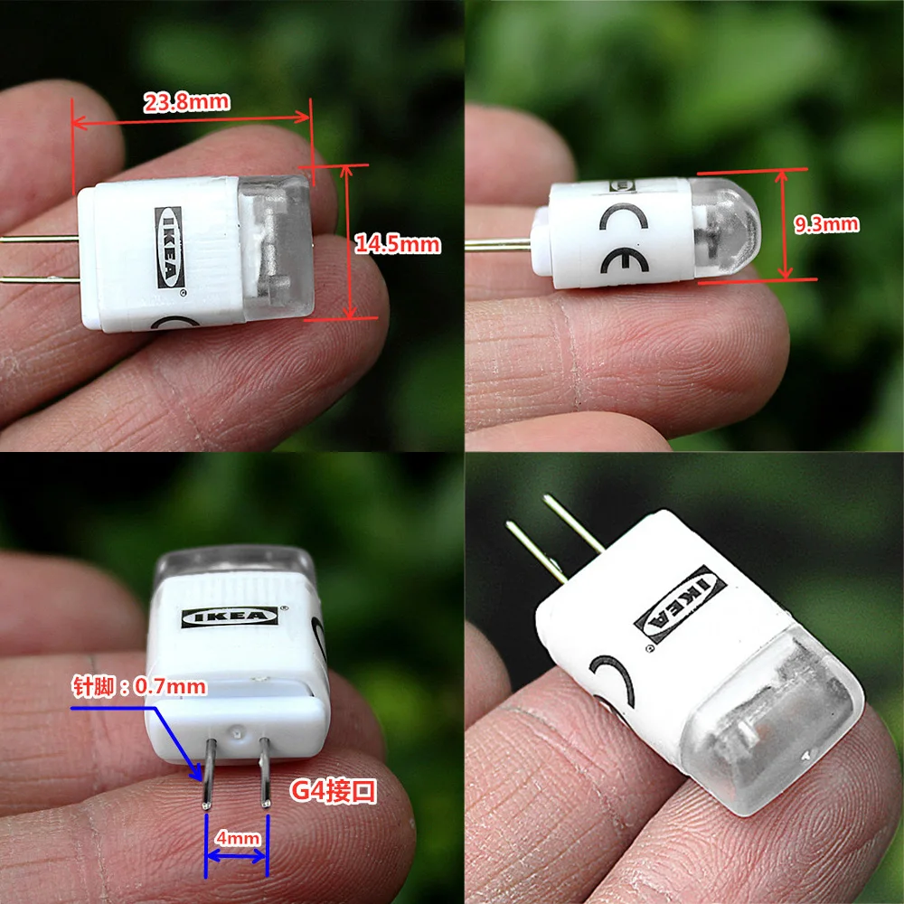 2pcs DC 12V 1.1W Mini Dual LED Lamp Beads G4 Interface Energy Saving DC 8V-24V 2700K 80 Lumens for Outdoor Camping Long Life