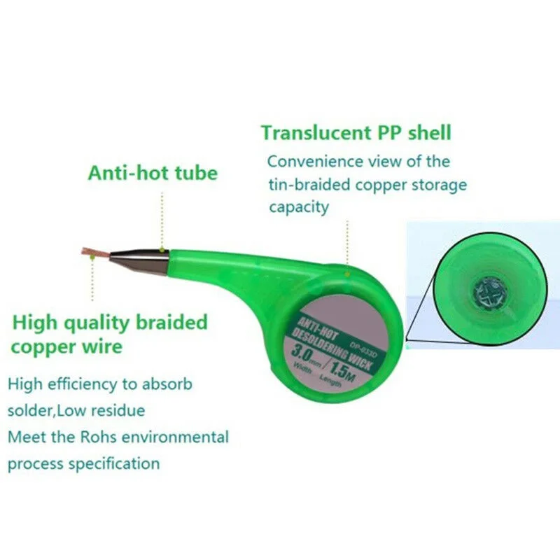 Флюс Для демонтажа фитиль для удаления припоя оплетка провода присоски Кабель оборудование