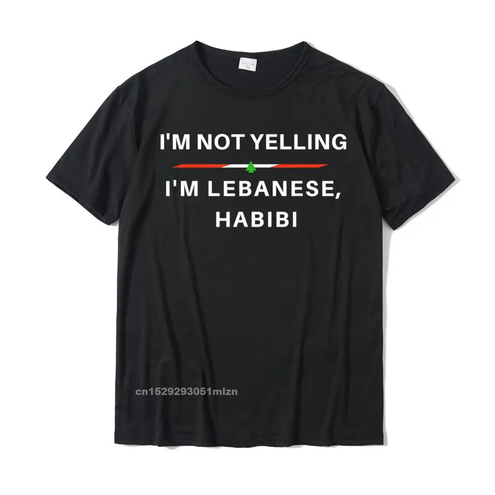 Gift Rife Short Sleeve Casual Top T-shirts Cotton Fabric O-Neck Man Tees Summer Tshirts Labor Day Drop Shipping Im Not Yelling Im Lebanese Habibi - Funny Arabic T-Shirt__5178 black