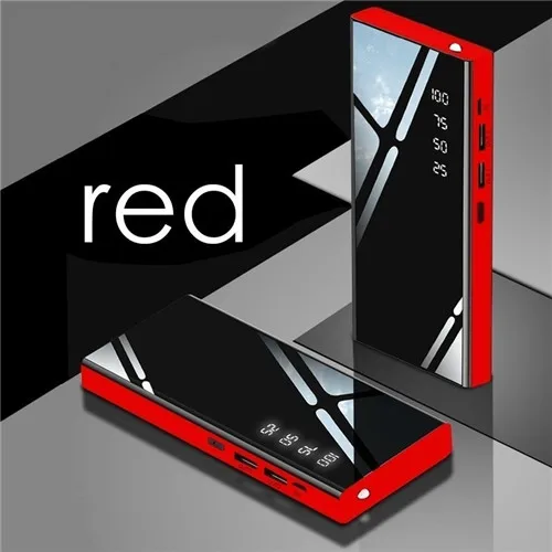 Power Bank Mirror Screen 30000mAh Portable Powerbank Led Flashlight LCD Digital Display Fast Charging External Battery Charger best power bank 20000mah Power Bank