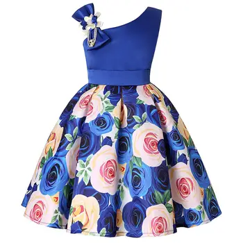 Summer Dress Kids Clothes Girls Rose Wedding Dress For Girls Print Party Princess Dresses Children Clothing vestidos 10 12 Year 1