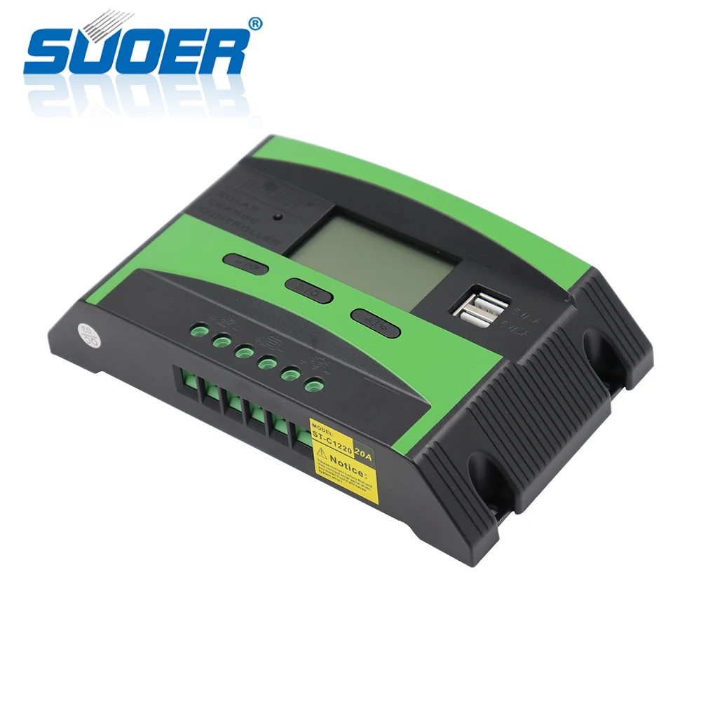 Suoer【 PWM Контроллер заряда 】 Двойные USB интерфейсы домашняя система солнечного