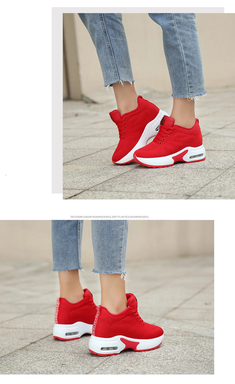 Chaussures Haute Marche Femme; женская обувь, визуально увеличивающая рост на 9 см; спортивные зимние кроссовки на толстой платформе; женская обувь для бега