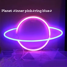 

LED Neon Night Light Planet Cloud 520 Happy New Year 2022 Wall Art Sign Birthday Gift Hanging LED Neon Lamp Holiday Lighting