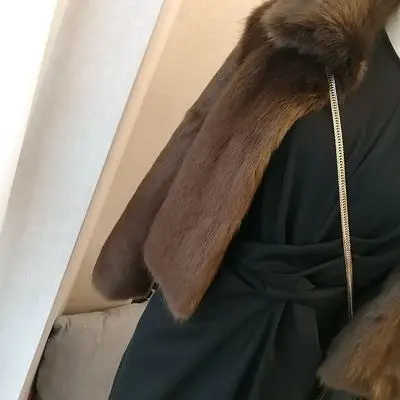 MESHARE New Style High-end Fashion Women Faux Fur Coat S96