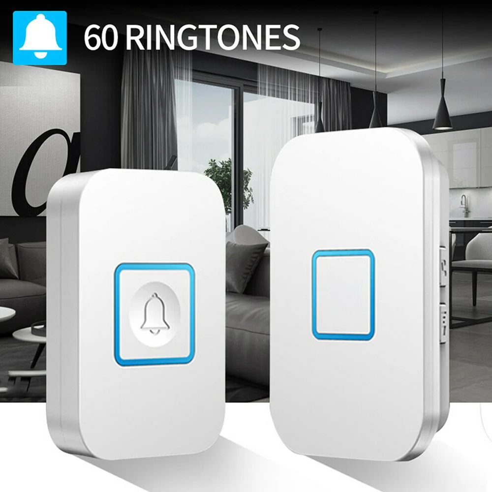 Waterproof Wireless Doorbell Outdoor Door Bell Security Smart Home Welcome Doorbells Loud 60 Chime LED Flash 300M 8