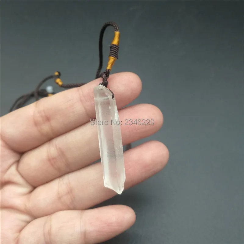 Натуральный белый кварц прозрачный кристалл точечный кулон для исцеления