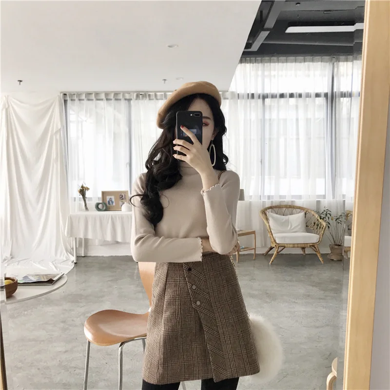

Loose-Fit Fried Thick England Milk Tea of Pattern Skirt