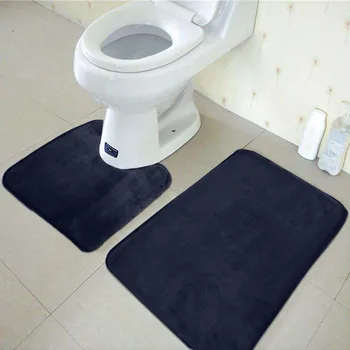

Bathroom Mat Set Anti-slip Bath Mat Coral Velvet Carpet Bathroom Toliet Rug Washable Tapete Banheiro Room Decor 3pcs/set #LR3