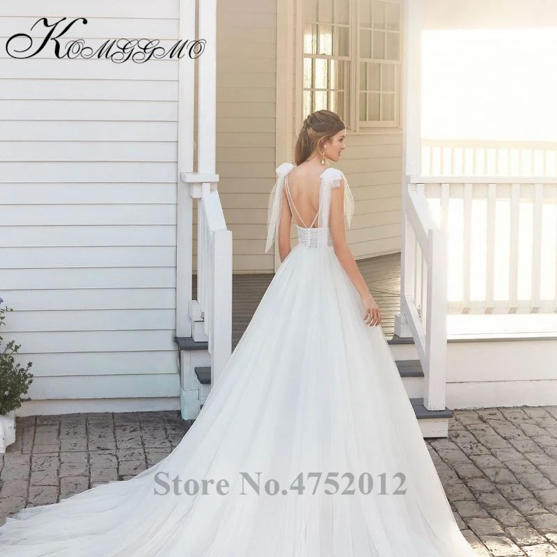 Роскошное Свадебное платье принцессы с соборным шлейфом Vestidos De Novia Новое поступление свадебное платье с v-образным вырезом и открытой спиной