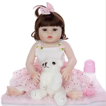 

Reborn baby doll toys 19" 48cm silicone inteiro doll full vinyl newborn Bebe alive girl dolls reborn toddler boneca bebes reborn