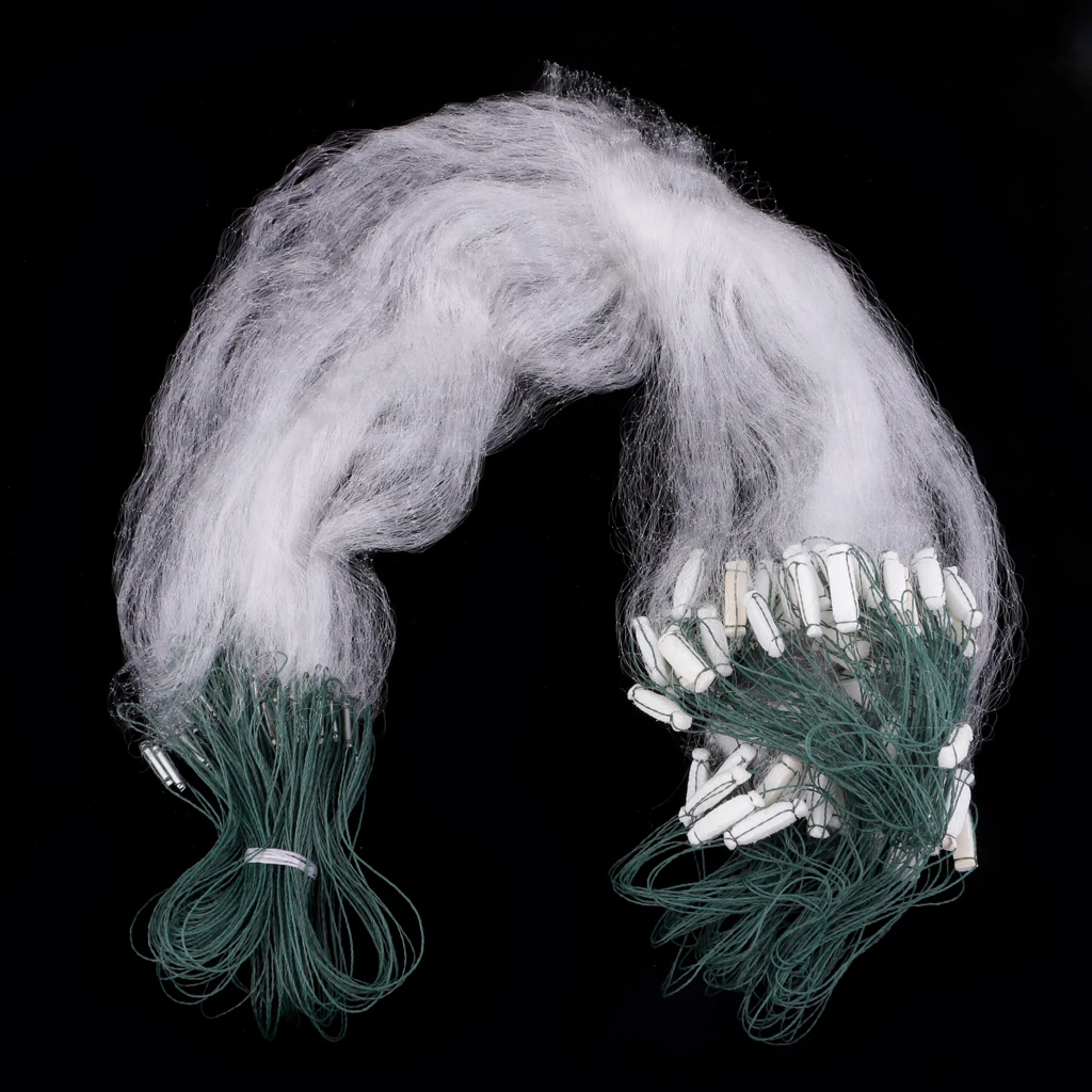 Fishing Net, Portable 0.7x25m Monofilament Fishing Gill Net with Float Bait Casting Mesh Trap