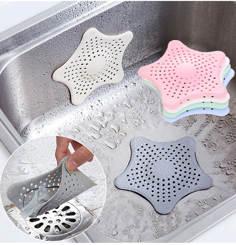 Sewer Star Outfall Strainer For Kitchen Waste Bathroom Sink Filter Anti-blocking Floor Drain Hair Stopper Catcher Accessories