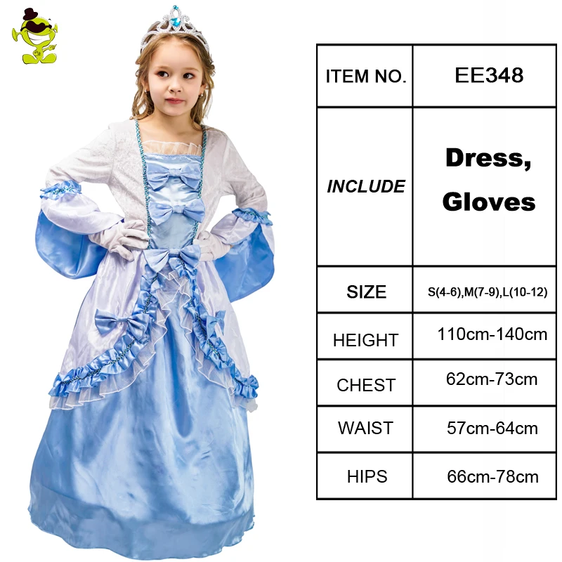 EE348 Purim/костюм для детей; платье принцессы; маскарадные костюмы; Одежда для девочек; платье принцессы с перчатками на Рождество - Цвет: EE348