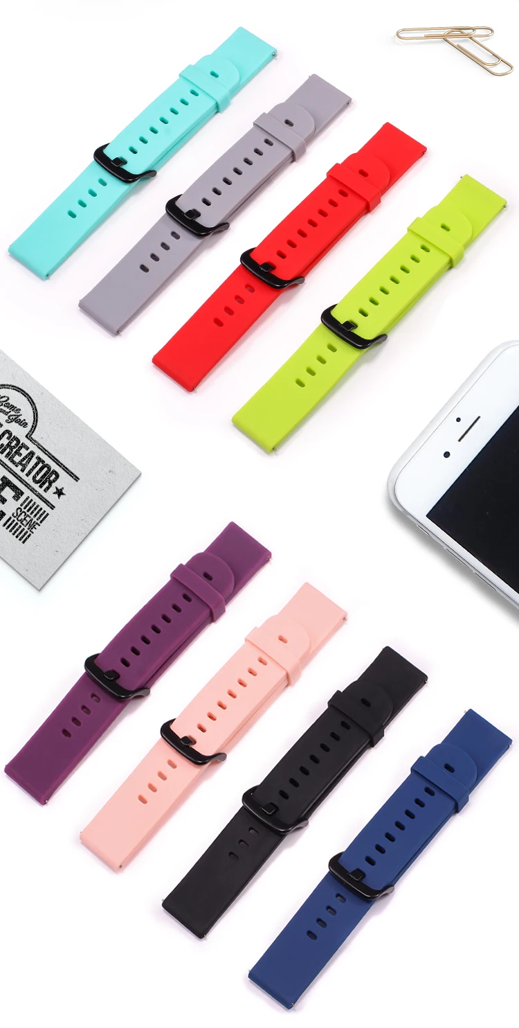 BOORUI силиконовый ремешок для huami Amazfit Bip PACE Lite Smartwatch Браслет умные часы аксессуары с модными цветами