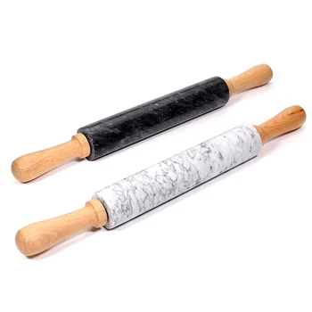 

18 Inch Deluxe Marble Rolling Pin with Wood Handles,Baking and Pastry Utensils(Without Base)