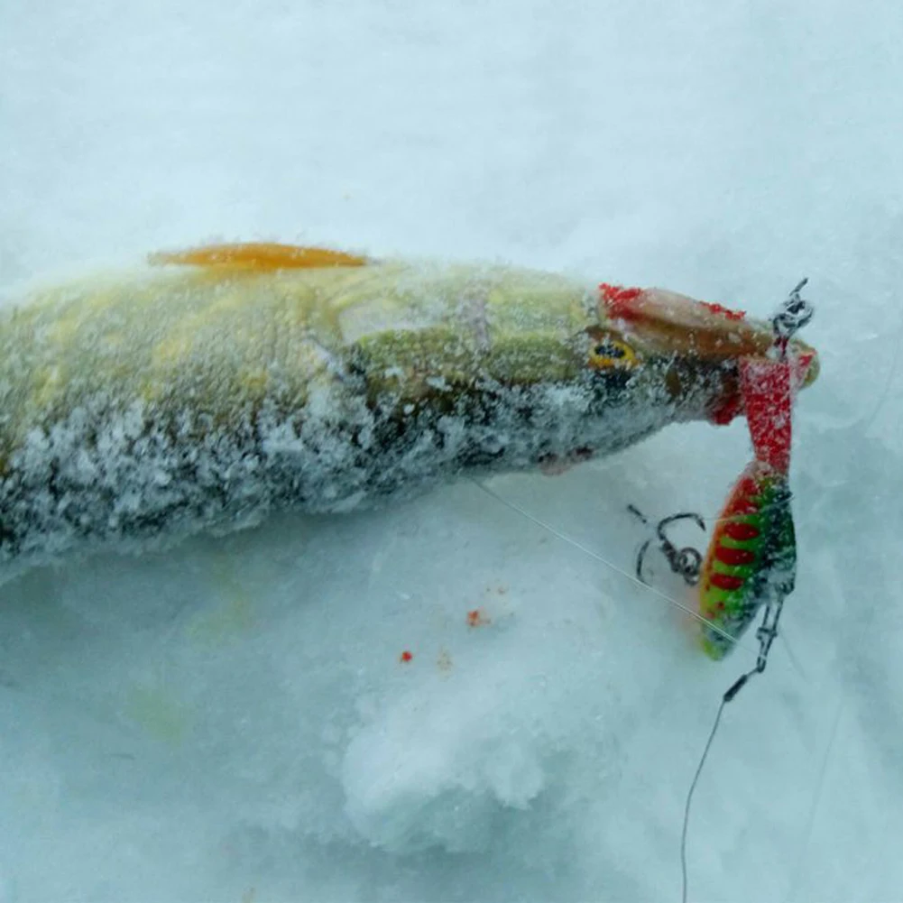 Подледная рыболовная приманка ПВХ медная часть для зимней рыбалки Высокоуглеродистая сталь с тремя якорными крючками