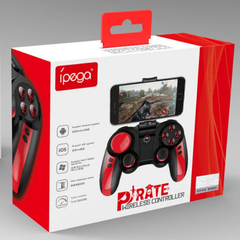 Игровой коврик пульт управления Bluetooth джойстик для iPhone IOS Android tv Box телефон ПК геймпад PUBG управление Лер мобильный триггер джойстик - Цвет: With Retail Box